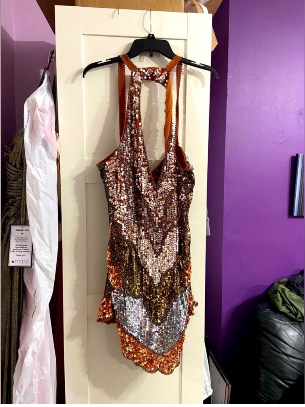 ASOS Copper Multicolor Sequin Mini Dress